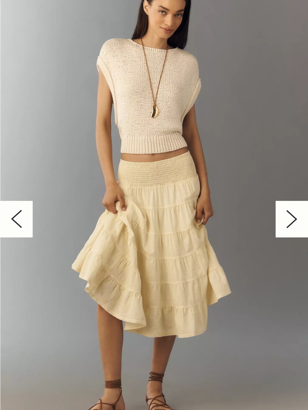 Reese 100% European Linen Midi Skirt by Pilcro